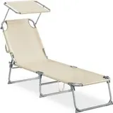 Songmics Sonnenliege 189 x 53 x 28,5 cm Beige