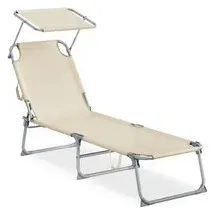 Songmics Sonnenliege 189 x 53 x 28,5 cm Beige