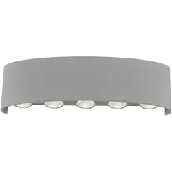 LED-Wandleuchte, silberfarben, ovale Form, warmweiße Lichtfarbe, modern