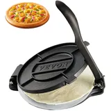 Vevor Tortilla-Presse, 20 cm Taco Presse, Robuste Gusseisen-Tortilladora-Presse, Vorgewürzte Tortilla Maker Tortilla Hersteller mit 100 Stk. Pergamentpapier, Teigmaschine für Mehl-Tortilla, Schwarz
