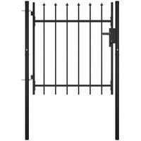 vidaXL Zauntor mit Speerspitzen 100 x 75 cm schwarz