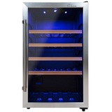 Tronitechnik Weinkühlschrank, Getränkekühlschrank, 126 Liter, 63 Flaschen, Wein Kühlschrank Edelstahl-Optik, mit LED