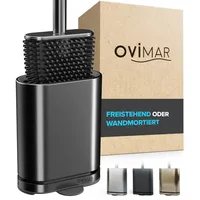 ovimar WC-Reinigungsbürste, (1-tlg), aus Edelstahl in Gunmetal zur Wandmontage (optional) grau