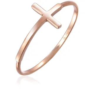 ELLI PREMIUM Ring Kreuz rosegold 58