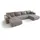 cornero Ecksofa U-Form mit Schlaffunktion 5-Sitzer Hellgrau