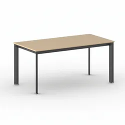 Konferenztisch, Besprechungstisch PRIMO INVITATION 1600 x 800 mm, schwarzes Fußgestell, Buche