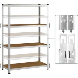 monzana Schwerlastregal MDF 160x90x40cm silber 700kg 4 Platten