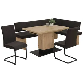 Möbel Boss Esszimmerstuhl Linn Webstoff Braun/Schwarz 2er Set