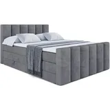 altdecor Boxspringbett Boxi1-Z King 160 x 200 cm H3/H4 Dunkelgrau