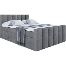 altdecor Boxspringbett Boxi1-Z King 160 x 200 cm H3/H4 Dunkelgrau