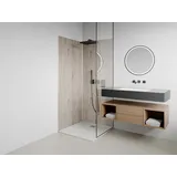 Wandpaneele Dusche 2er-Set inkl. Profile - Aluminium - 2x 90 x 210 cm - Holz-Optik Hell - ENEKO