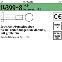 Peiner EN 14399-8 Form H Sechskant-Passschraube Gewindetoleranz 6g M24x150