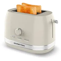 GOURMETmaxx Toaster "Retro", 2 kurze Schlitze, für 2 Scheiben, 800,00 W, für knackiges Toast, mit Krümelschublade und Regler grau