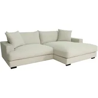 Ecksofa - beige - Cord - Recamiere rechts