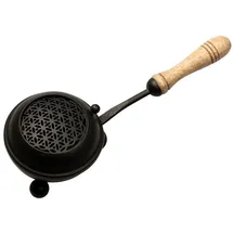 Nklaus Eiserne Räucherpfanne schwarz Ø 8cm - Perfekt für Räucherwerk und Weihrauch 15873