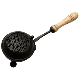Nklaus Eiserne Räucherpfanne schwarz Ø 8cm - Perfekt für Räucherwerk und Weihrauch 15873