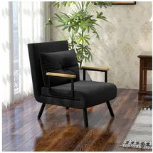 Homcom Schlafsessel 73 x 81 x 63 cm Schwarz mit Kissen