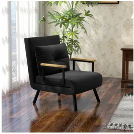 Homcom Schlafsessel 73 x 81 x 63 cm Schwarz mit Kissen