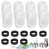 8+8 Stück Filter Katzenbrunnen, Trinkbrunnen Katzen Ersatzfilter für 108oz/3.2L und 67oz/2L, Aktivkohlefilter für Edelstahl Katzenbrunnen, Ersatzfilter für Katzen, mit Kohlefilter und Schaumfilter