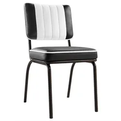 2er-Set Dinerstuhl | Leder | Schwarz | American Diner Stuhl, American Stuhl