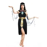 dressmeup W-0264-M/L Kostüm Damen Frauen Karneval Halloween Ägypterin Kleopatra Cleopatra Pharaonin schwarz M/L