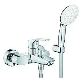 Grohe Eurosmart Wannenarmatur 25276003 Wandmontage mit Wandhalterset, chrom