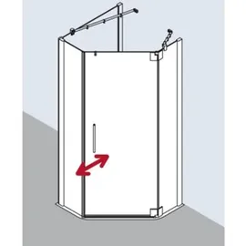 Kermi Pasa XP Fünfeck-Duschkabine mit Pendeltür links 100 x 100 cm PXL5010020VPK