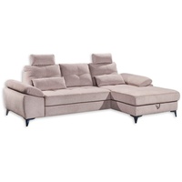 Stella Trading AUCKLAND Ecksofa mit Schlaffunktion, Stoffbezug flamingo) - Moderne Eckcouch in L-Form mit Bettkasten & verstellbaren Armteilen - 270 x 108 х 170 B/H/T: