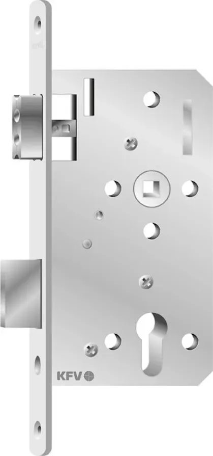 Magnet-Einsteckschloss 116 1/2 BB/PZ/WC, Stulp 20 mm, abgerundet, Typ: WC Bad/WC