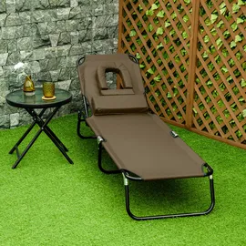 Outsunny Sonnenliege 190 x 56 x 28 cm Braun