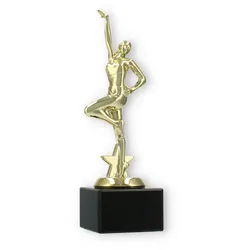Pokal Kunststofffigur Jazz Dance gold auf schwarzem Marmorsockel 21,7cm