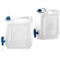 BigDean 2X Wasserkanister 12l Trinkwasserbehälter, Trinkwasserkanister mit Hahn, Lebensmittelecht,