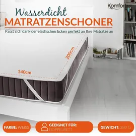 Komfortec Matratzenschoner 2er-Set 140 x 200 cm weiß
