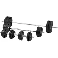 Gorilla Sports Hantelset 100 kg Gewichte Kurzhanteln Langhantel Curlstange schwarz