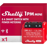 Shelly 1PM Mini Gen3, 1-Kanal, Unterputz, Schaltaktor mit Strommessfunktion (Shelly_Plus_1PM_Mini_G3)