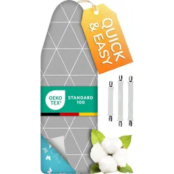 smart&gentle Bügelbrettbezug Größe L (120×40 cm) - Dampfbügeln, Design DE