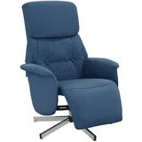 vidaXL Relaxsessel mit Fußteil Polyester 57,4 x 105 x 87,5 cm Blau drehbar mit Kissen