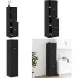 vidaXL Apothekerschrank Schwarz 40x41x174,5 cm Holzwerkstoff