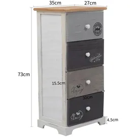Mobili Rebecca Rebecca 75 x 29 x 35 cm Weiß/Grau