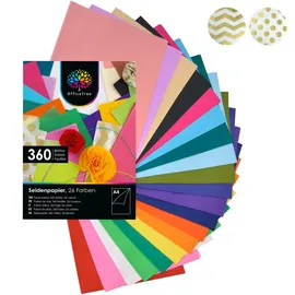 OfficeTree Seidenpapier A4 26 Farben 360 Blatt