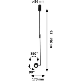 Paulmann Puric Pane I 79772 LED Pendelleuchte 3-Step-Dim 9,5W Schwarz
