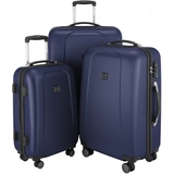 HAUPTSTADTKOFFER - Wedding - 3er Koffer-Set Trolley-Set Rollkoffer Reisekoffer, TSA, Doppelrollen, (S, M & L), Dunkelblau