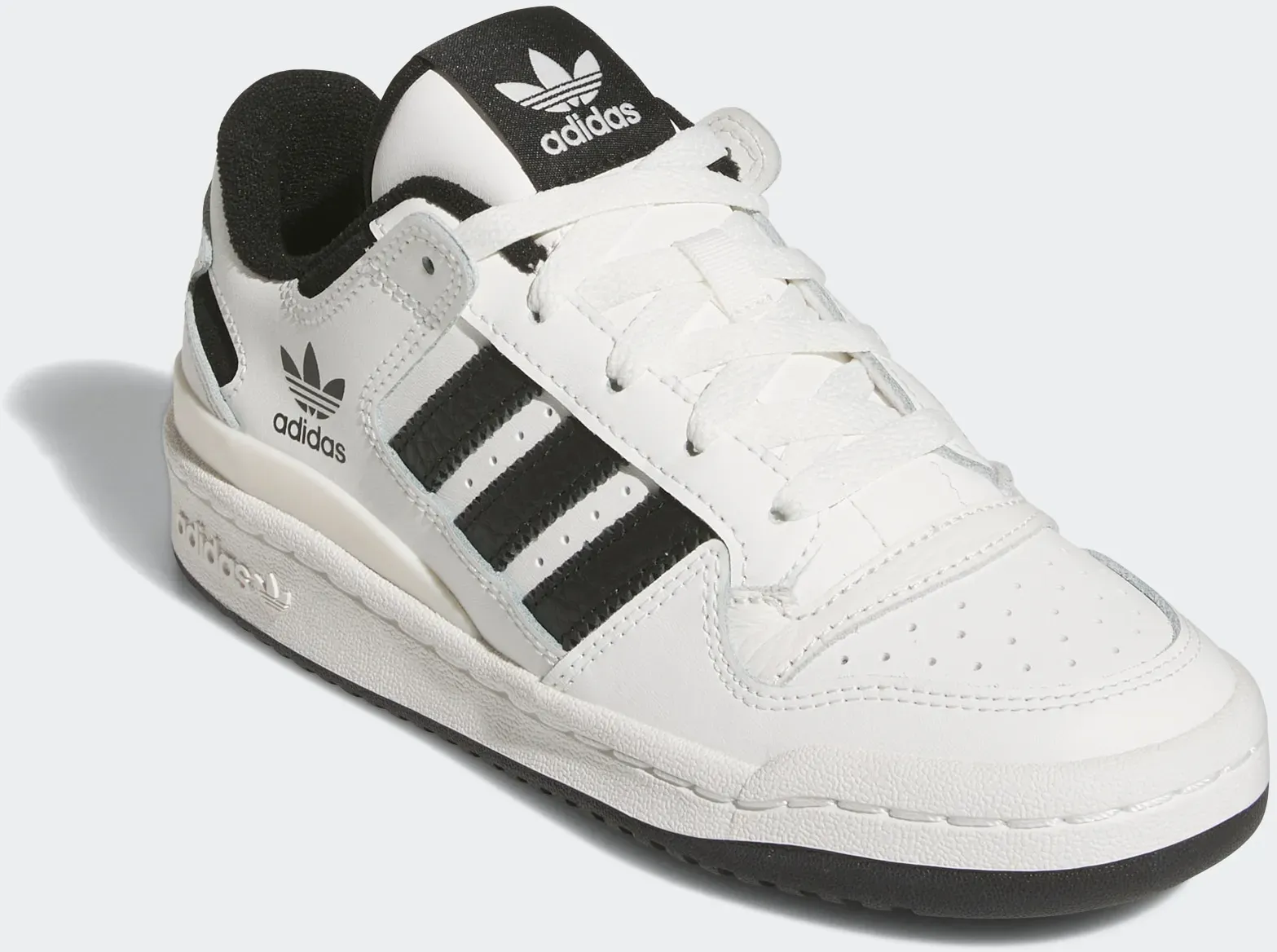 Sneaker ADIDAS ORIGINALS "FORUM LOW CL KIDS" Gr. 38,5, schwarz-weiß (core white, core black, white) Kinder Schuhe Basketballschuhe