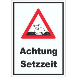 Achtung Setzzeit Aufkleber A6 (105x148mm)