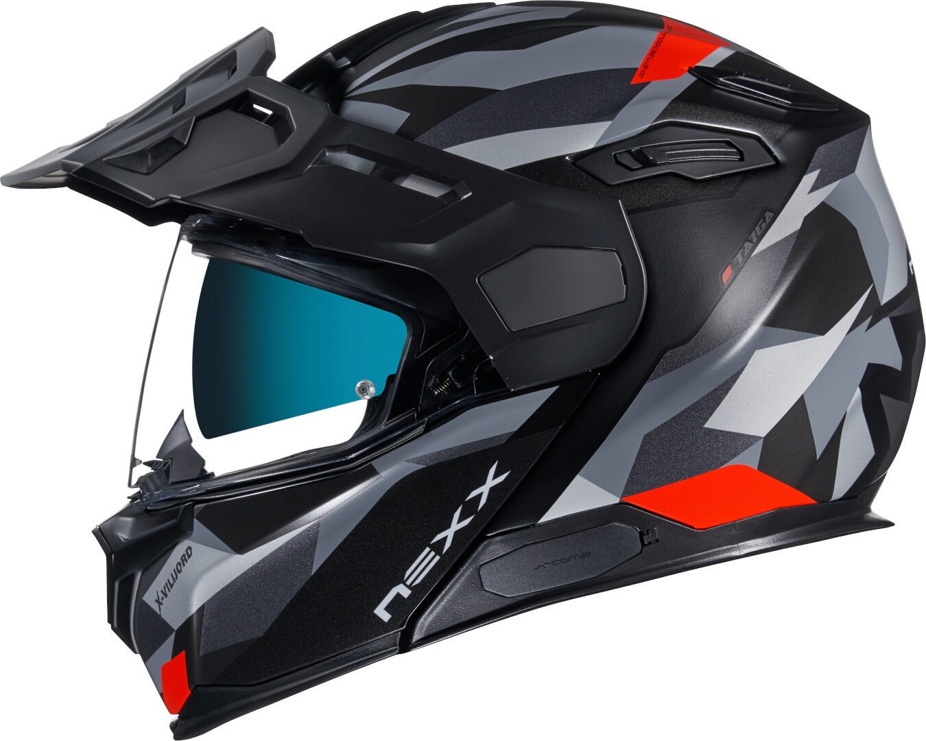 Nexx X.Vilijord Taiga Helm, zwart-grijs-rood, L