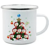 Geschenke für Weihnachten Personalisierte Tasse Keramik Tasse mit 2-8 Namen Geschenk für Mama, Papa und Freunde 350 ml (8 Namen)