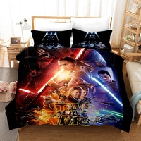 NICHIYO Star Wars Bettwäsche Set - Bettbezug und Kissenbezug,Mikrofaser,3D Digital Print dreiteiliger Bettwäsche(Bettbezug + Kissenbezüge) (12,Double 200x200cm)