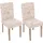 MCW Esszimmerstuhl Littau Schrift 2er-Set Textil mit Schriftzug Creme Beine Struktur - Eiche