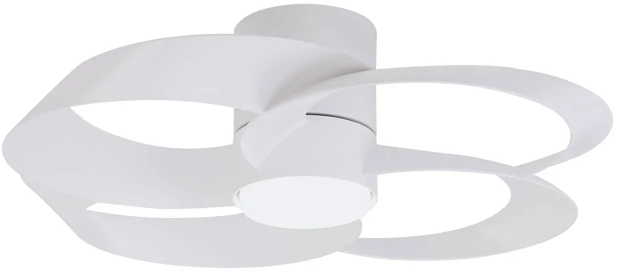 Mantra Iluminación LED-Deckenventilator Rose weiß DC-Motor leise Ø 65 cm CCT Rose, dimmbar, weiß / opal, für Wohn- / Esszimmer, Kunststoff, Modern - 65 cm - 65 cm - 21 cm