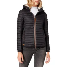 CAMEL ACTIVE Damen leichte Steppjacke mit Abnehmbarer Kapuze Schwarz womenswear-46